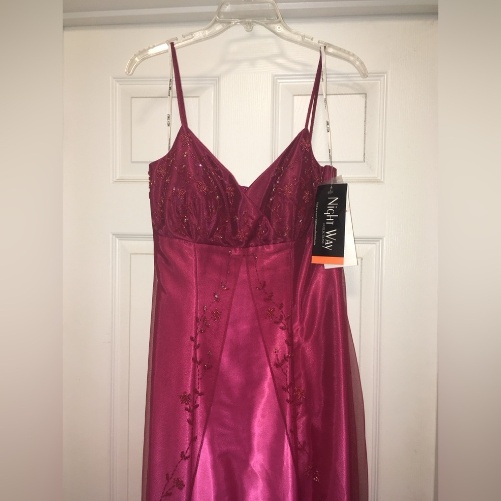 EMBELLISHED VINTAGE Y2K NIGHT WAY EVENING DRESS GOWN SZ 8 NWT PROM WEDDING